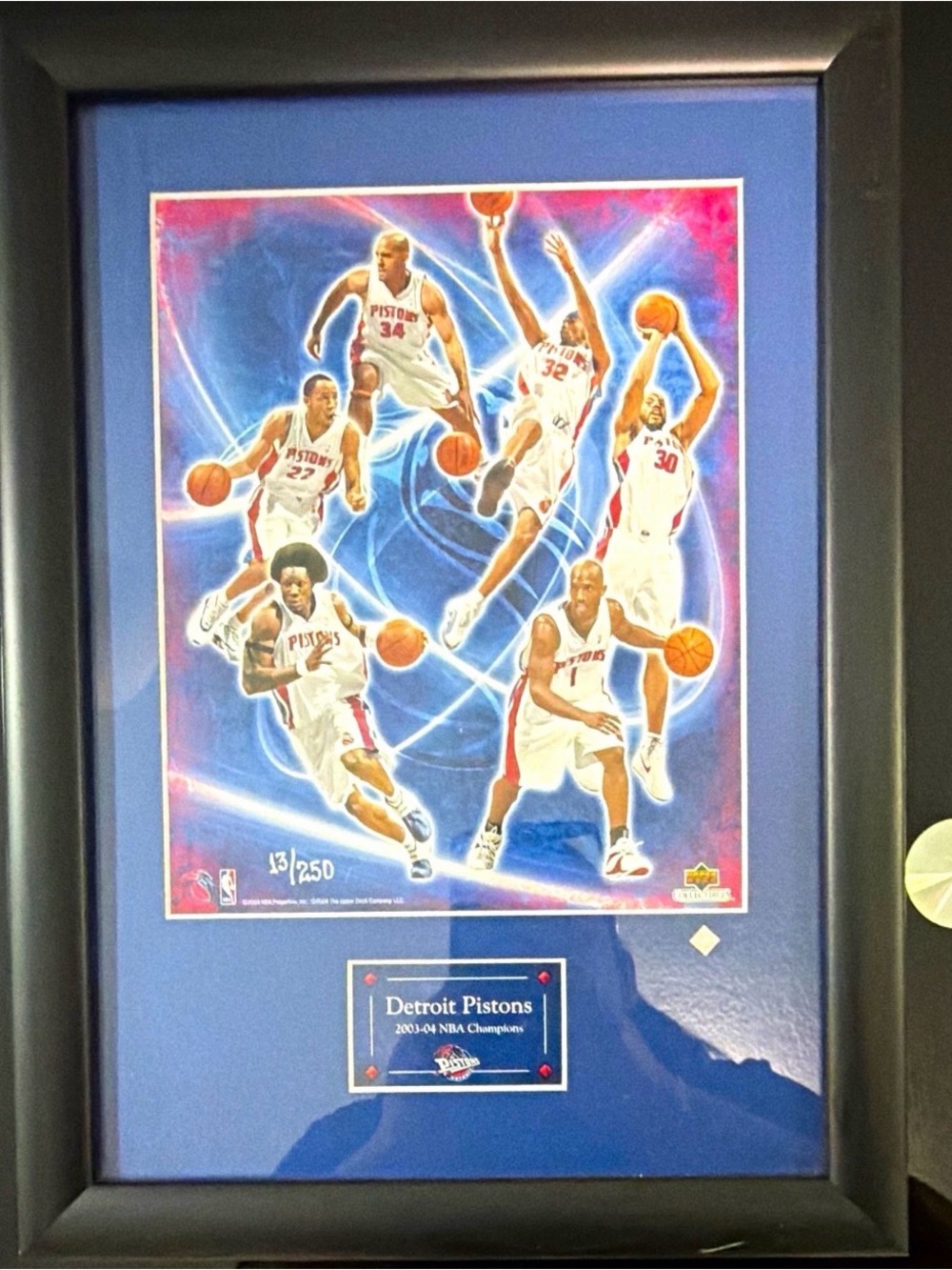 NBA Detroit Pistons Framed Blue & Black Team Collage